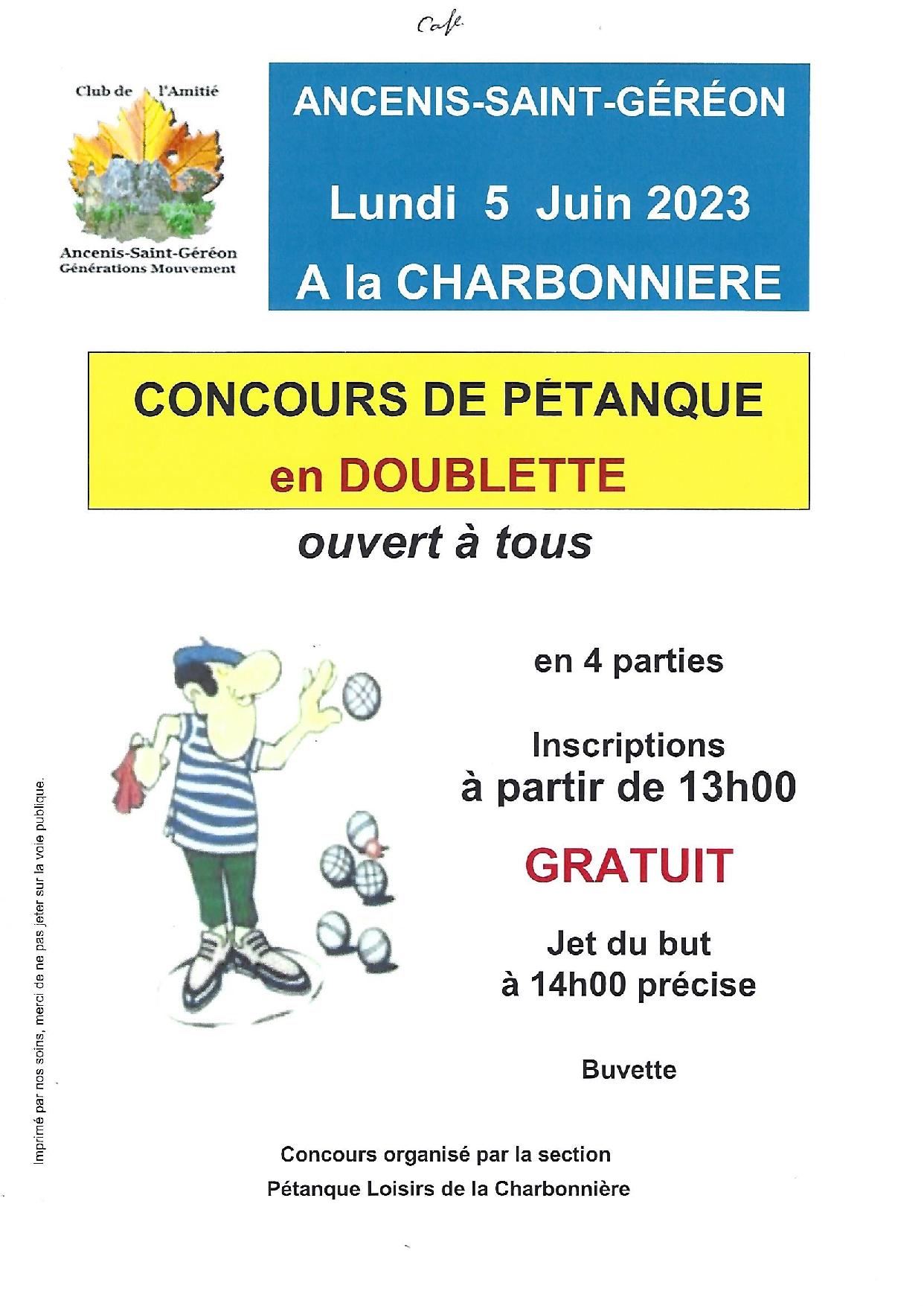 Mini conc. petanque - 5 juin 2023