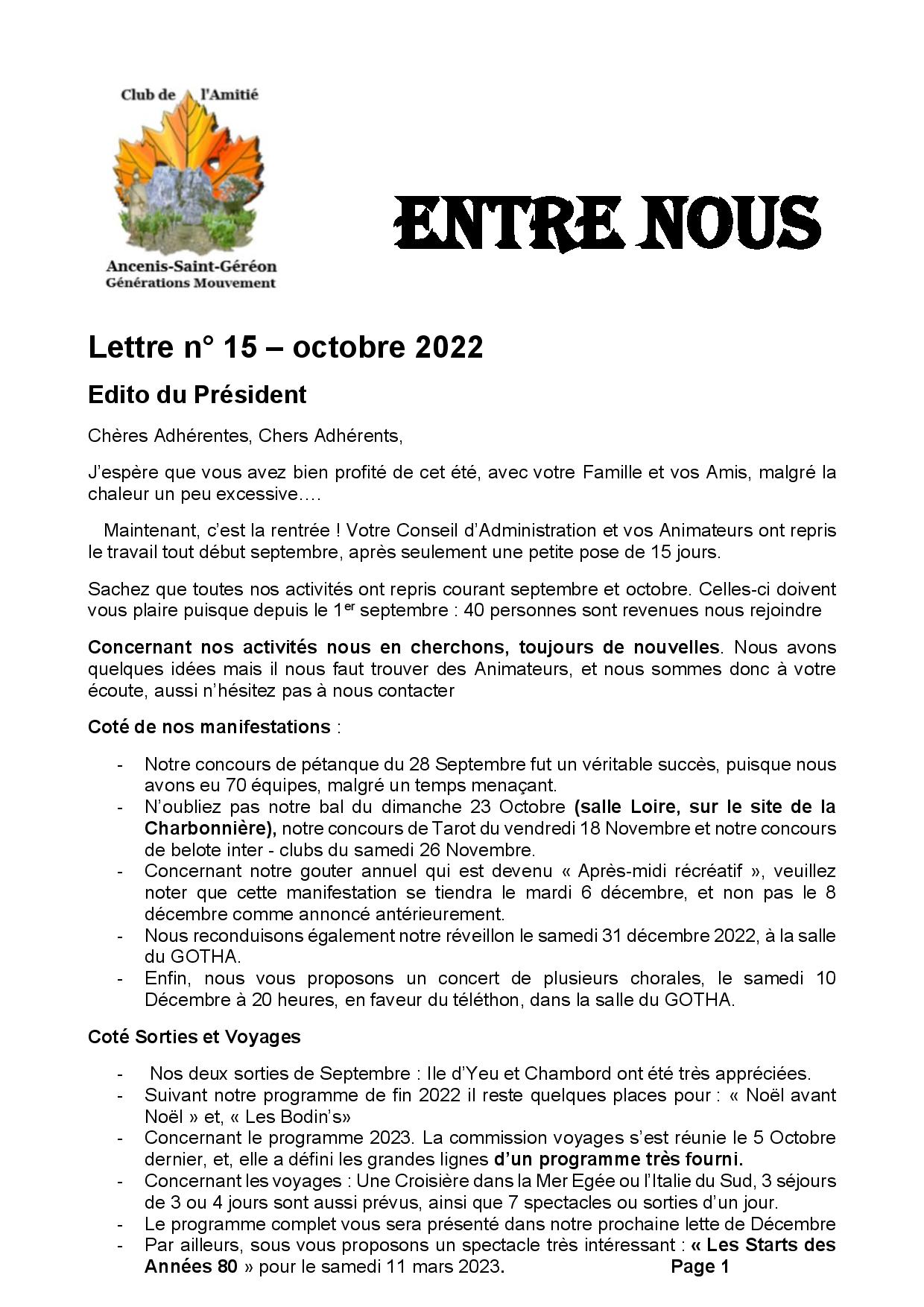 lettre n°15 octobre 2022 - page 01