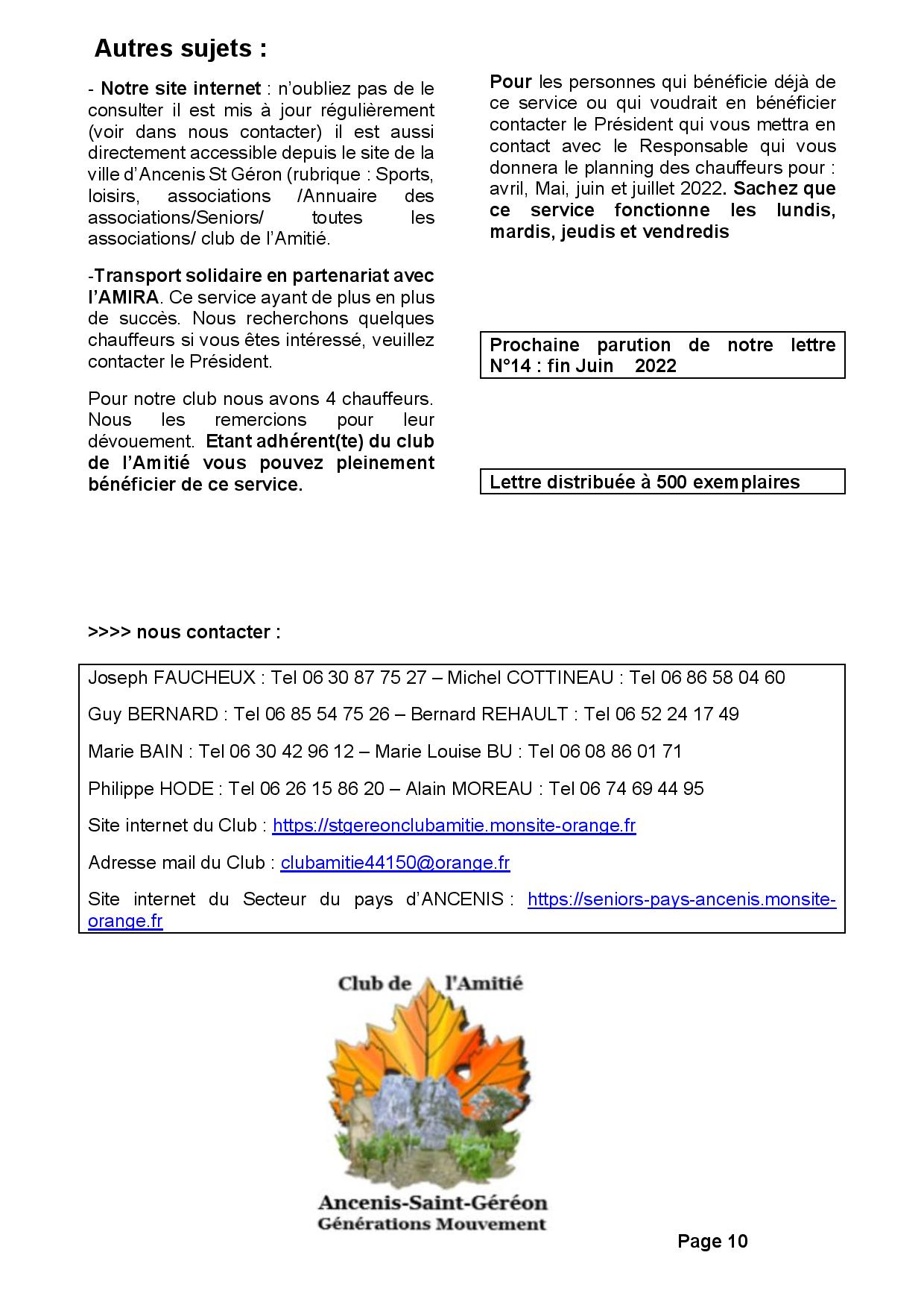 lettre n°13 avril 2022 page 10